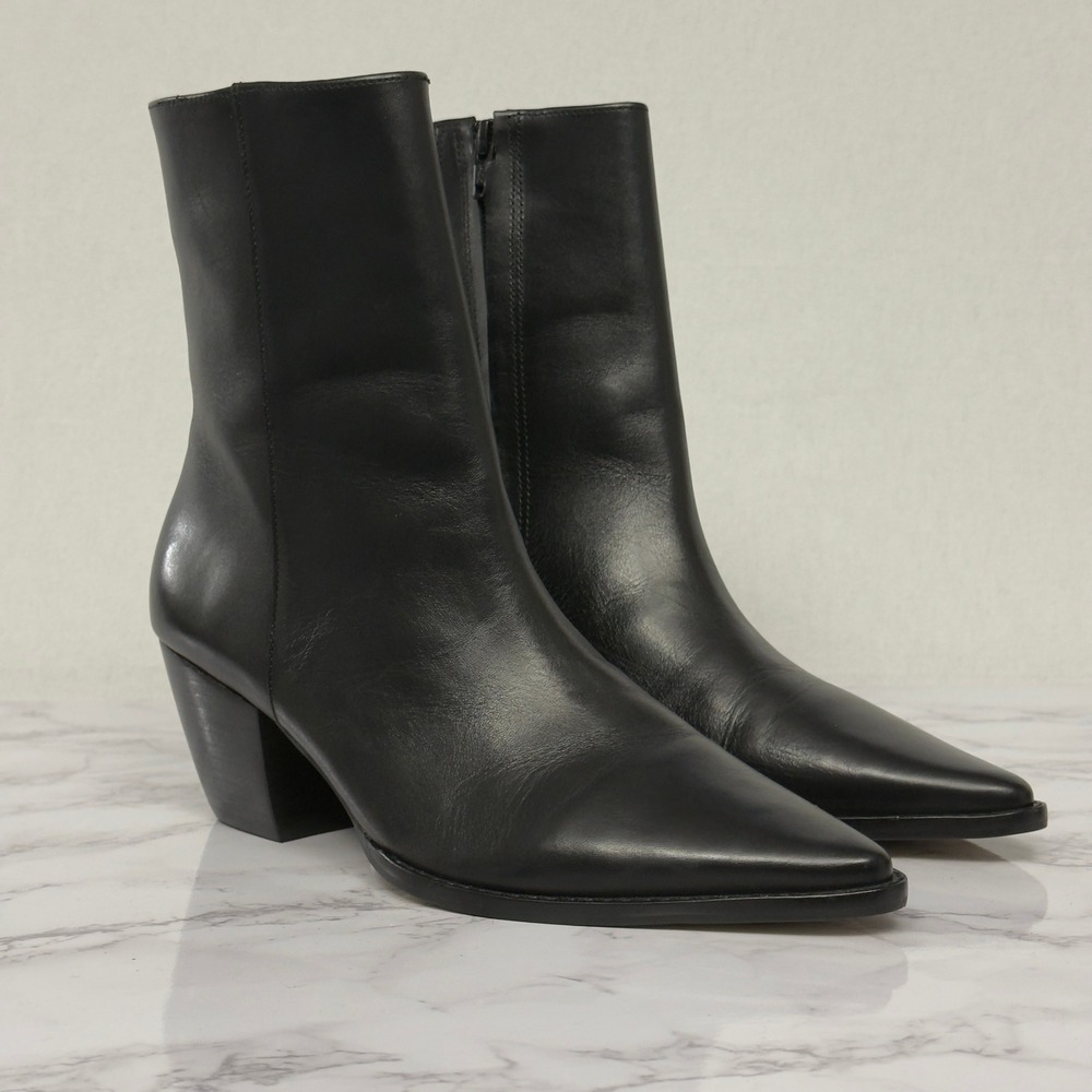 Matisse Caty Leather Booties Size 8 Black Leather Pointed Toe Ankle Boots - Picture 6 of 15